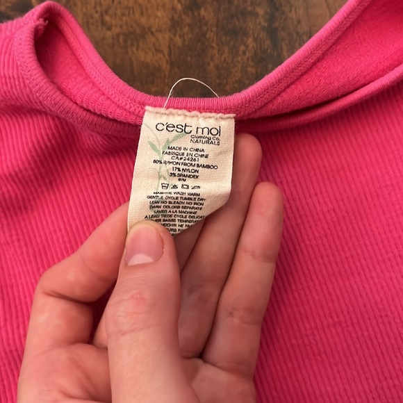 Hot pink high neck holter top - Picture 2 of 2